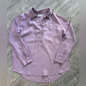 Sigrid Olsen 100% Linen Lavender Button-Up Blouse Sz S LIKE NEW